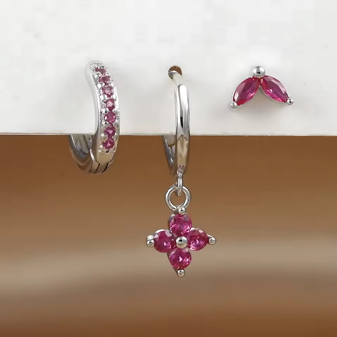 イヤリングとピアスのセット – 多様性と微妙な輝き