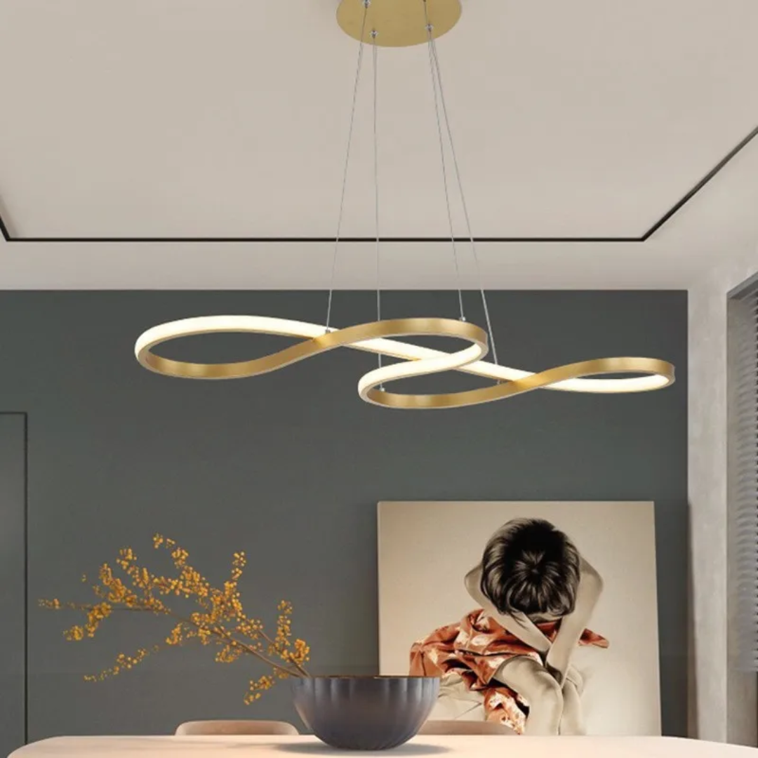 Suspensão LED Moderna em Anéis – Design Elegante e Futurista