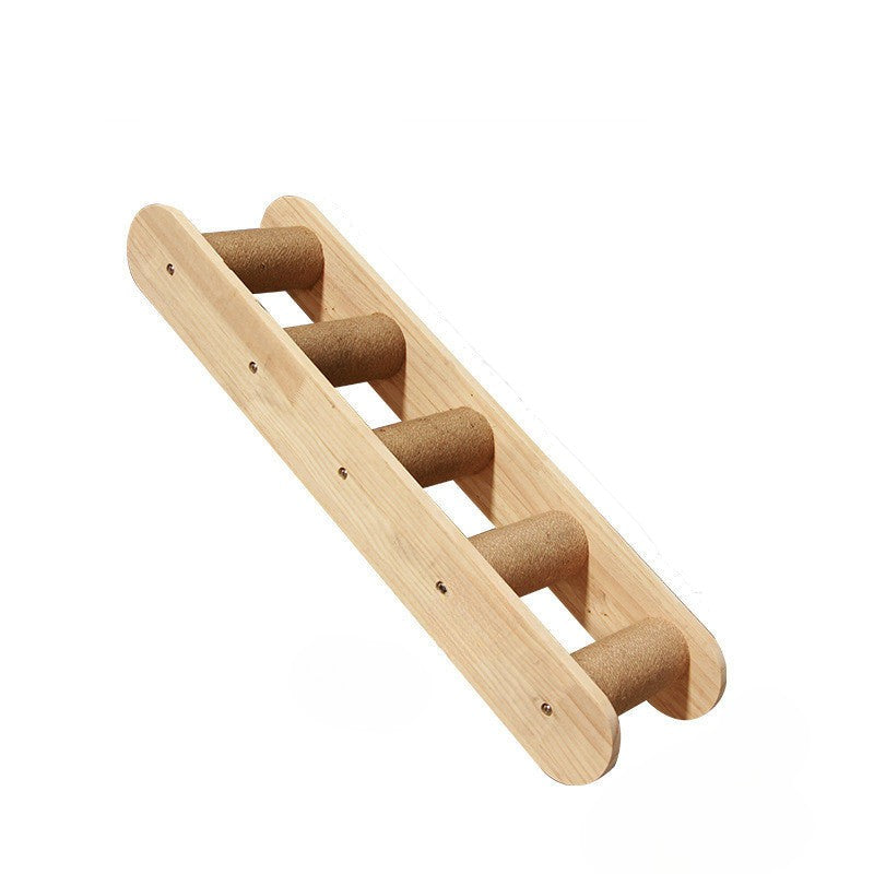 Ścienna drabinka wspinaczkowa dla kota z zawieszoną platformą i drabiną