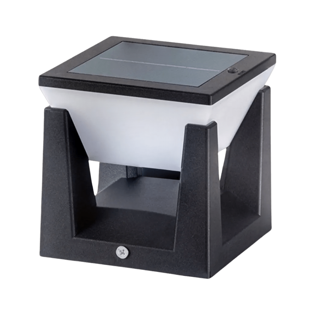 Lampă solară de exterior - formă pătrată și finisaj modern