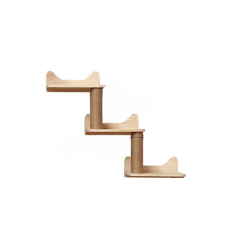 Ścienna drabinka wspinaczkowa dla kota z zawieszoną platformą i drabiną