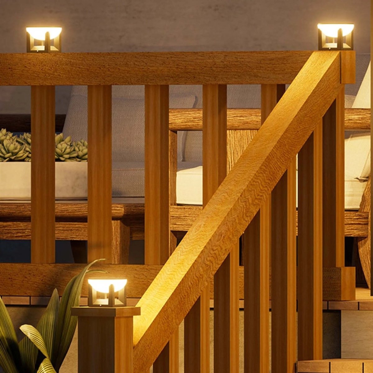 Lampă solară de exterior - formă pătrată și finisaj modern