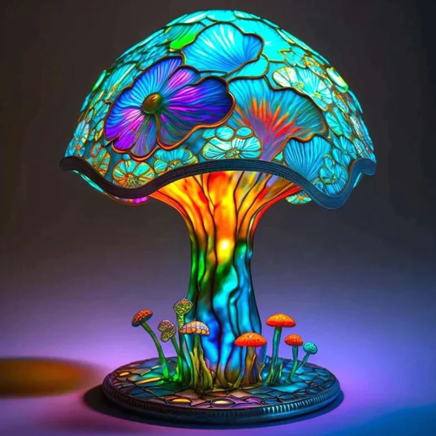 Beruhigende Buntglaslampe – Sanftes Licht und warme Atmosphäre