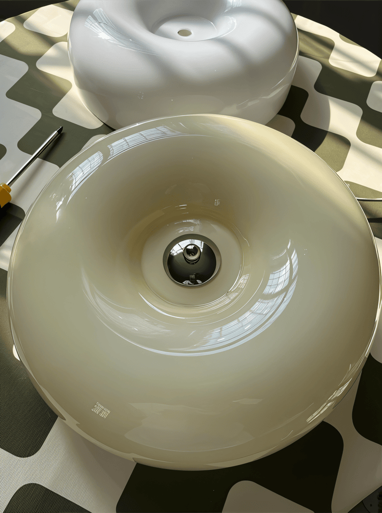 Plafonieră scandinavă din sticlă - decor modern și instalare ușoară