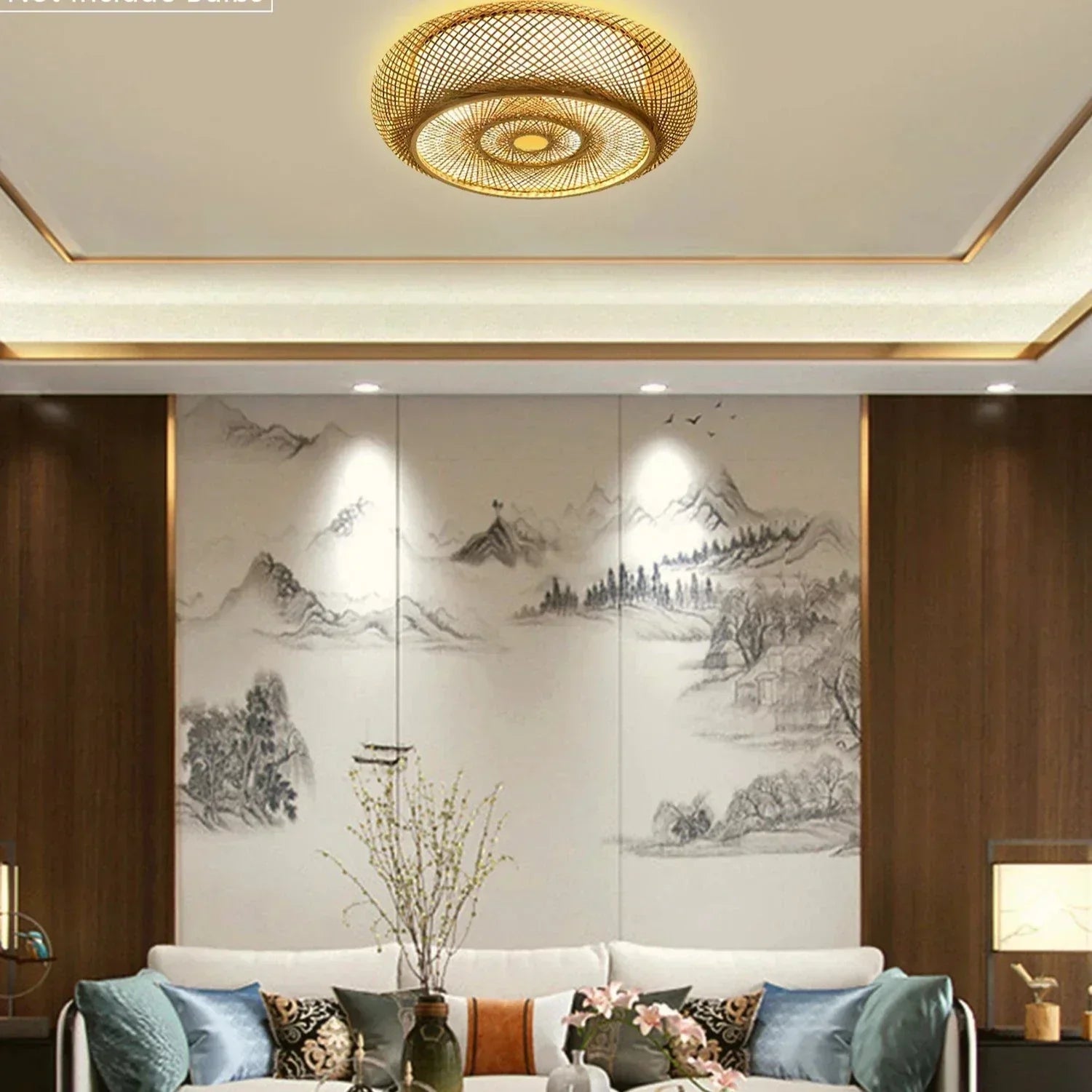 Lampă suspendată din bambus natural - Eleganță și autenticitate