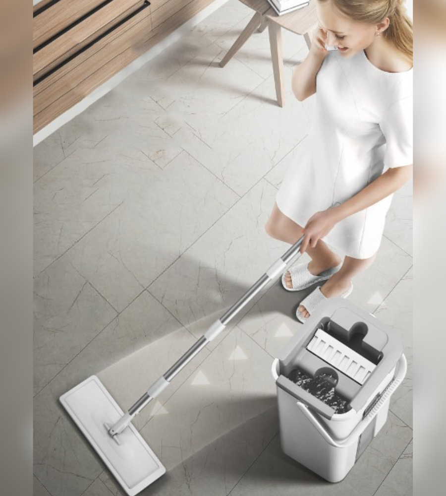 Magic Mop With Bucket — Easy And Quick Cleaning