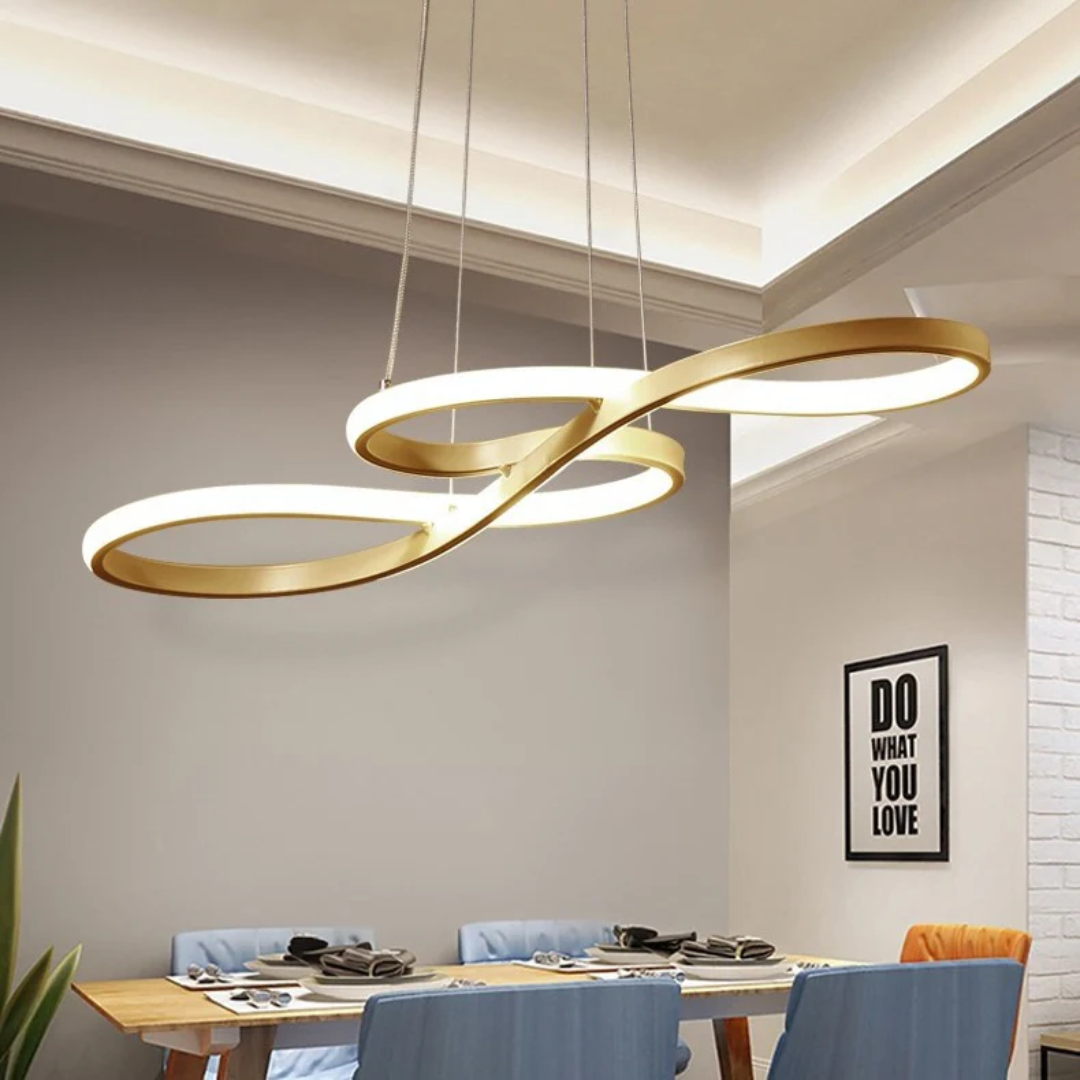 Suspensão LED Moderna em Anéis – Design Elegante e Futurista 