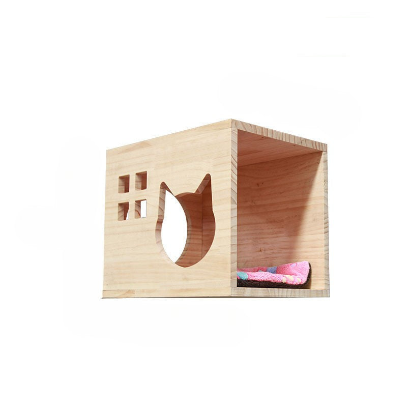 إطار تسلق جداري للقطط مع منصة معلقة وسلّم 