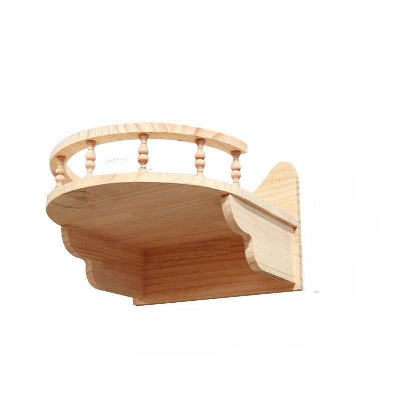 إطار تسلق جداري للقطط مع منصة معلقة وسلّم 