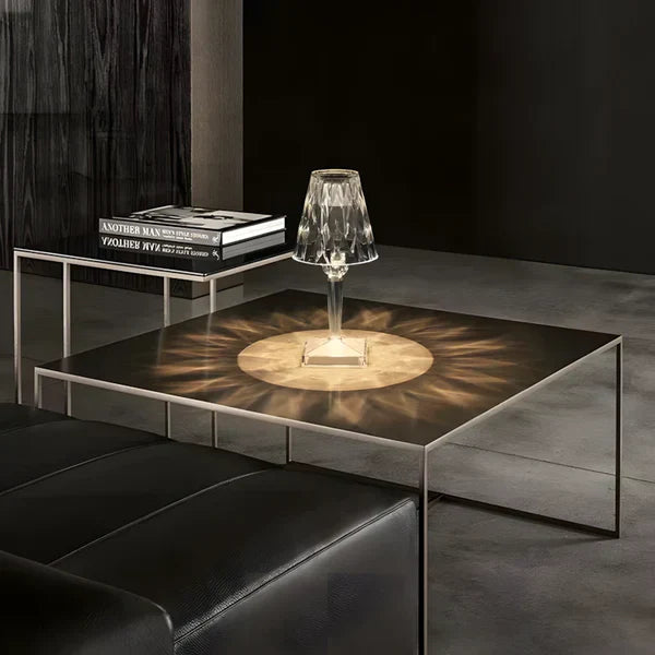 Lâmpada de Mesa Cristalina – Elegância Moderna e Ambiente Aconchegante 