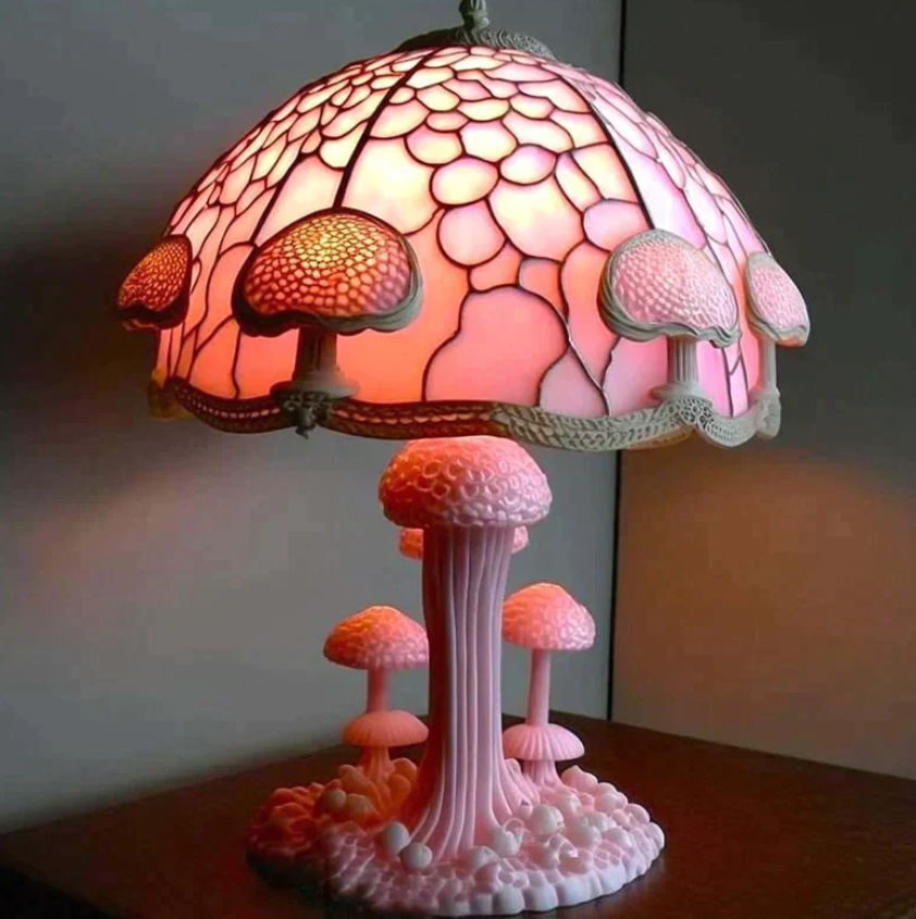 Beruhigende Buntglaslampe – Sanftes Licht und warme Atmosphäre 