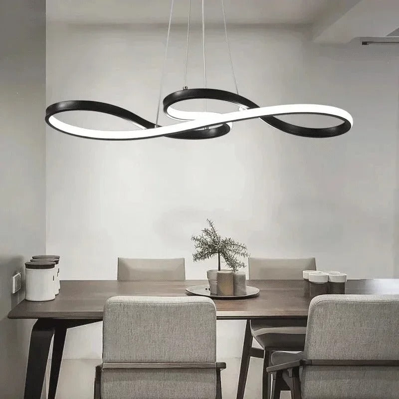 Suspensão LED Moderna em Anéis – Design Elegante e Futurista 