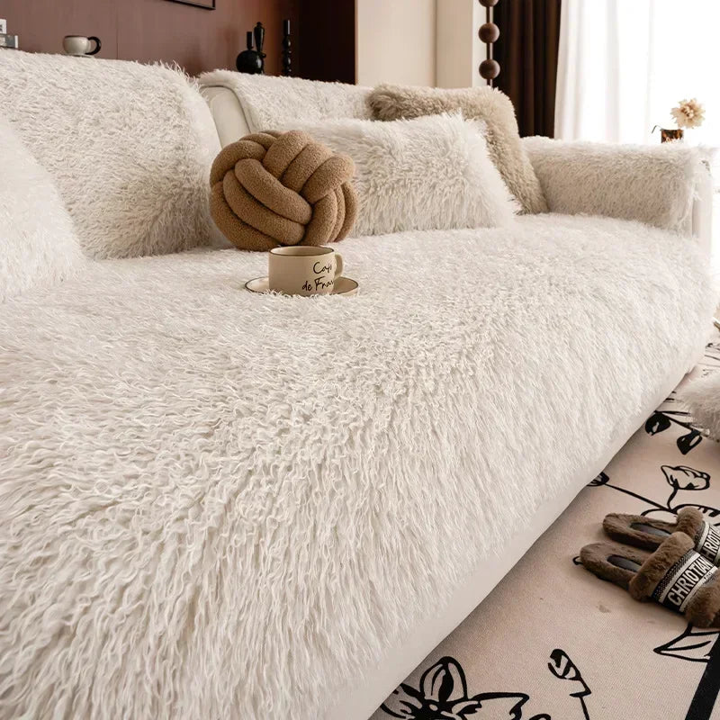 ソフトプラッシュソファカバー - 絶対的な快適さとエレガントなスタイル