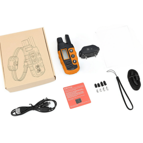 リモートコントロールしつけ用首輪 – 防水、充電式、最大1000mの範囲 