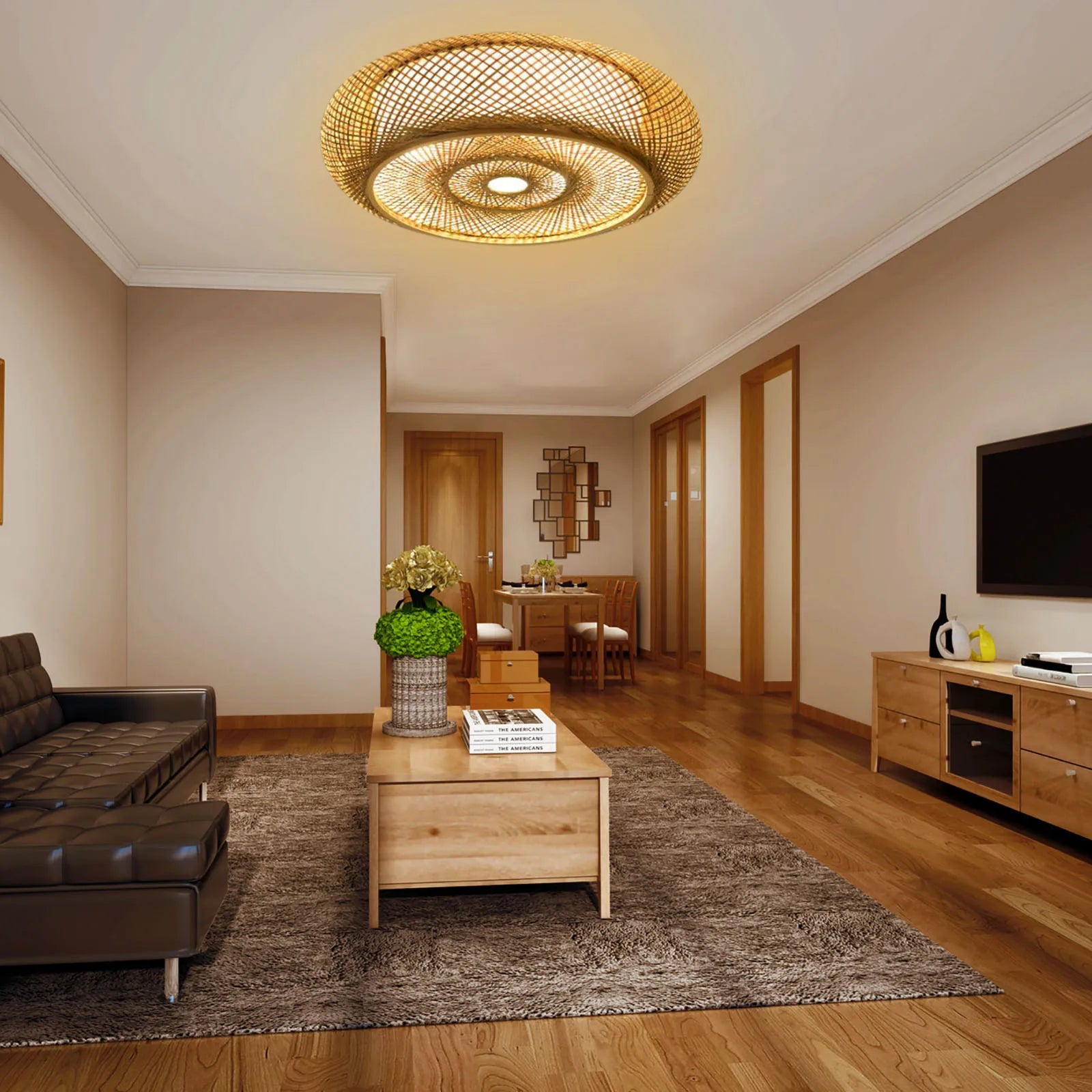 Lampă suspendată din bambus natural - Eleganță și autenticitate