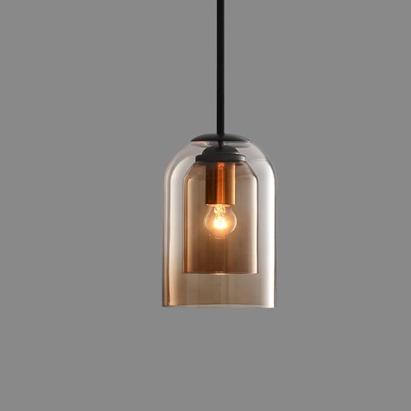 Vintage glaspendel - dobbelt metallisk finish