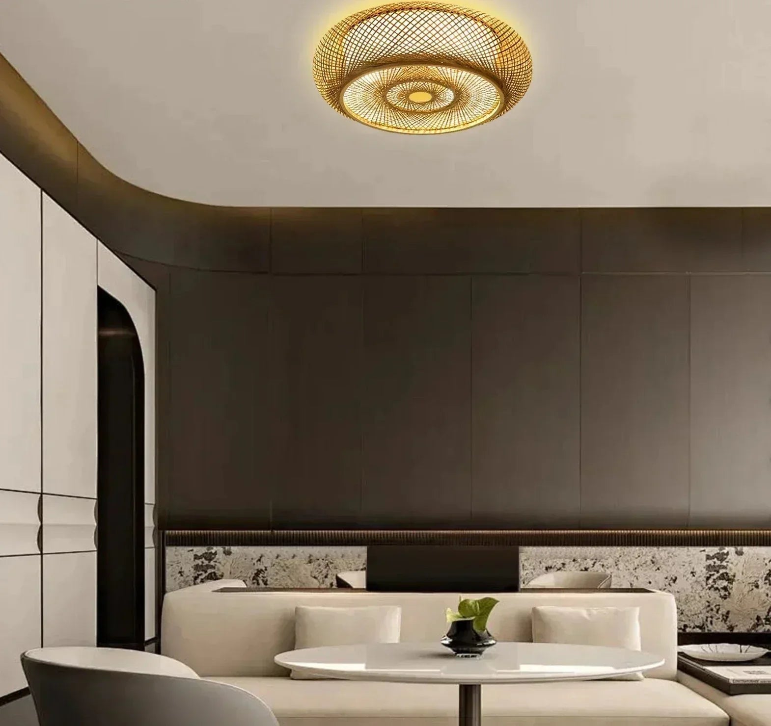 Lampă suspendată din bambus natural - Eleganță și autenticitate