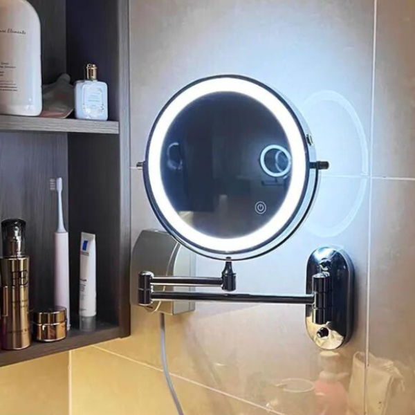 Espejo de Maquillaje – Iluminación LED, Efecto Aumentador y Sin Cable 